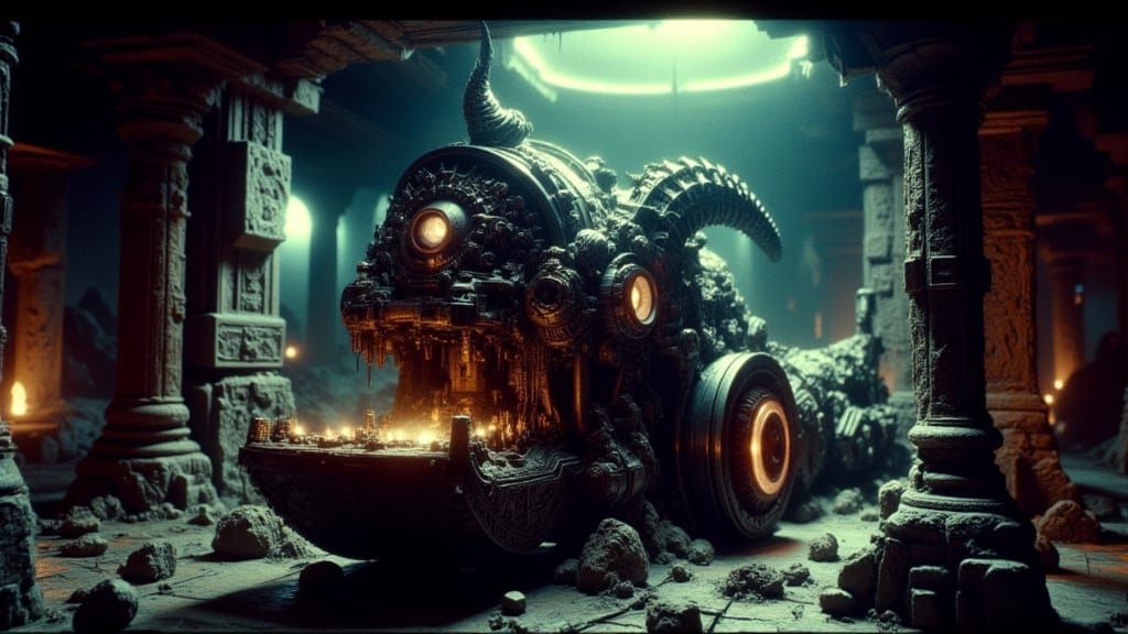 Ancient Machinery Malfunction in Abandoned Temple