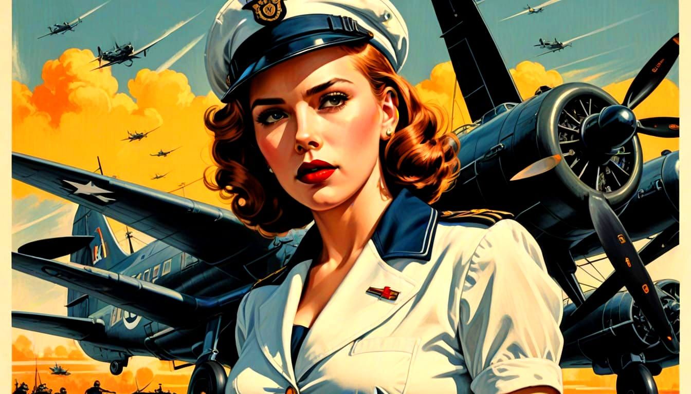 Scarlett Johansson as a World War II Pin-up Girl