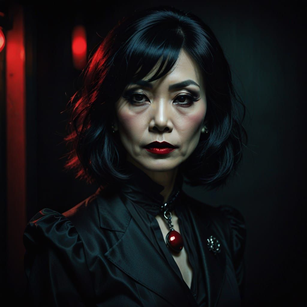 Gothic Portrait in Film Noir Style