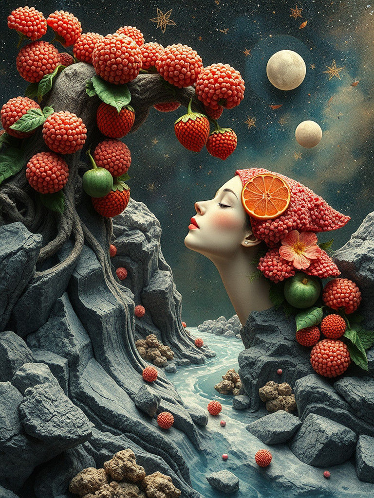 Surreal Geological Reorganization in Maki-e Style