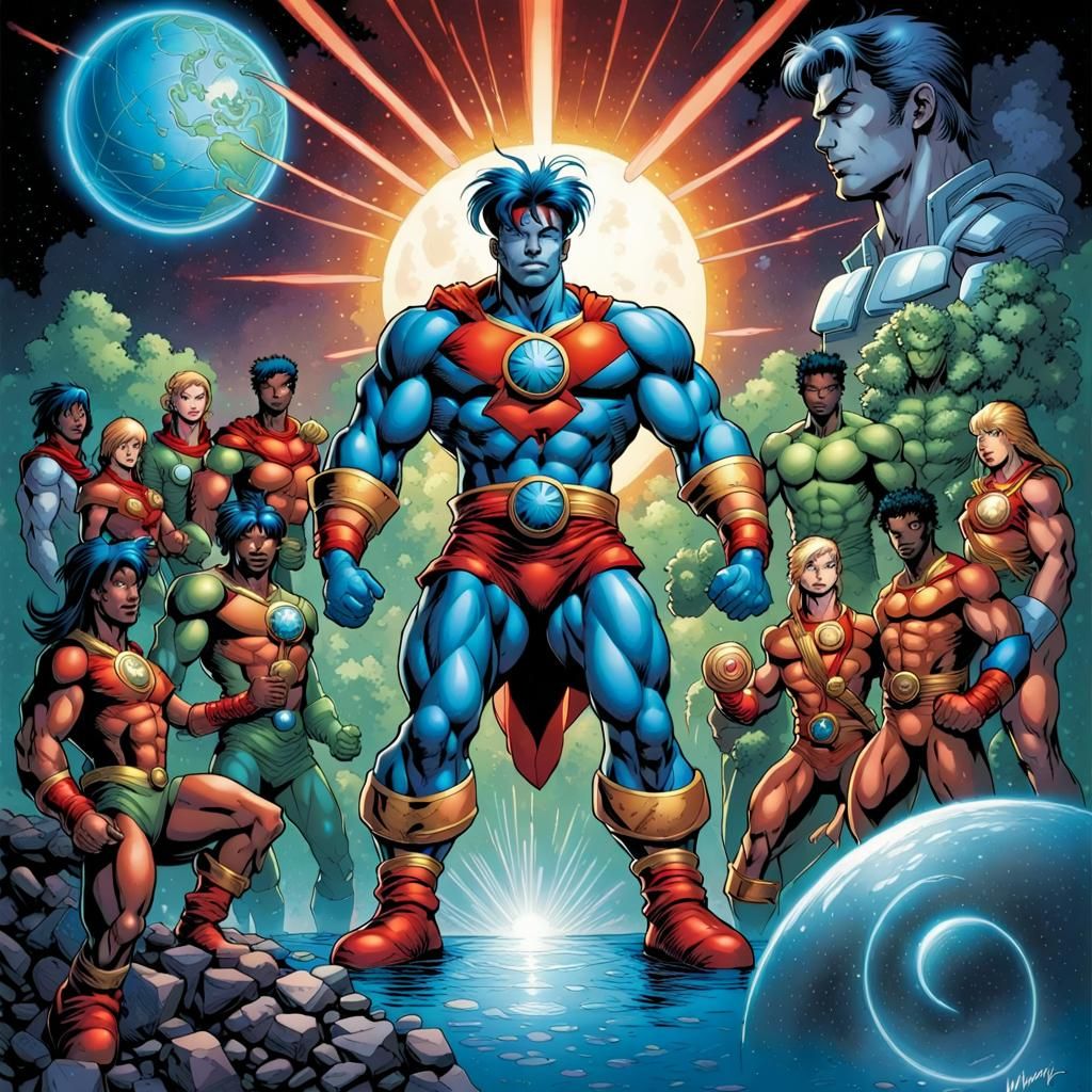 Captain Planet in Comic Book Art Style