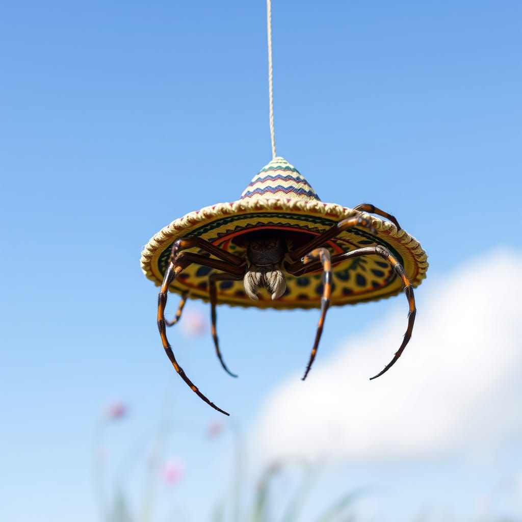 Spider Wearing a Sombrero: "Arriba"