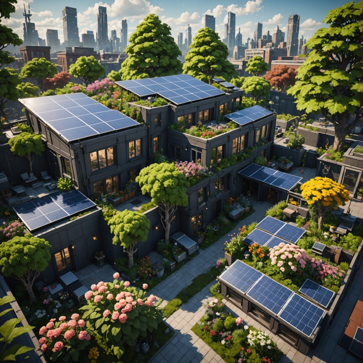 Surreal Solarpunk Oasis