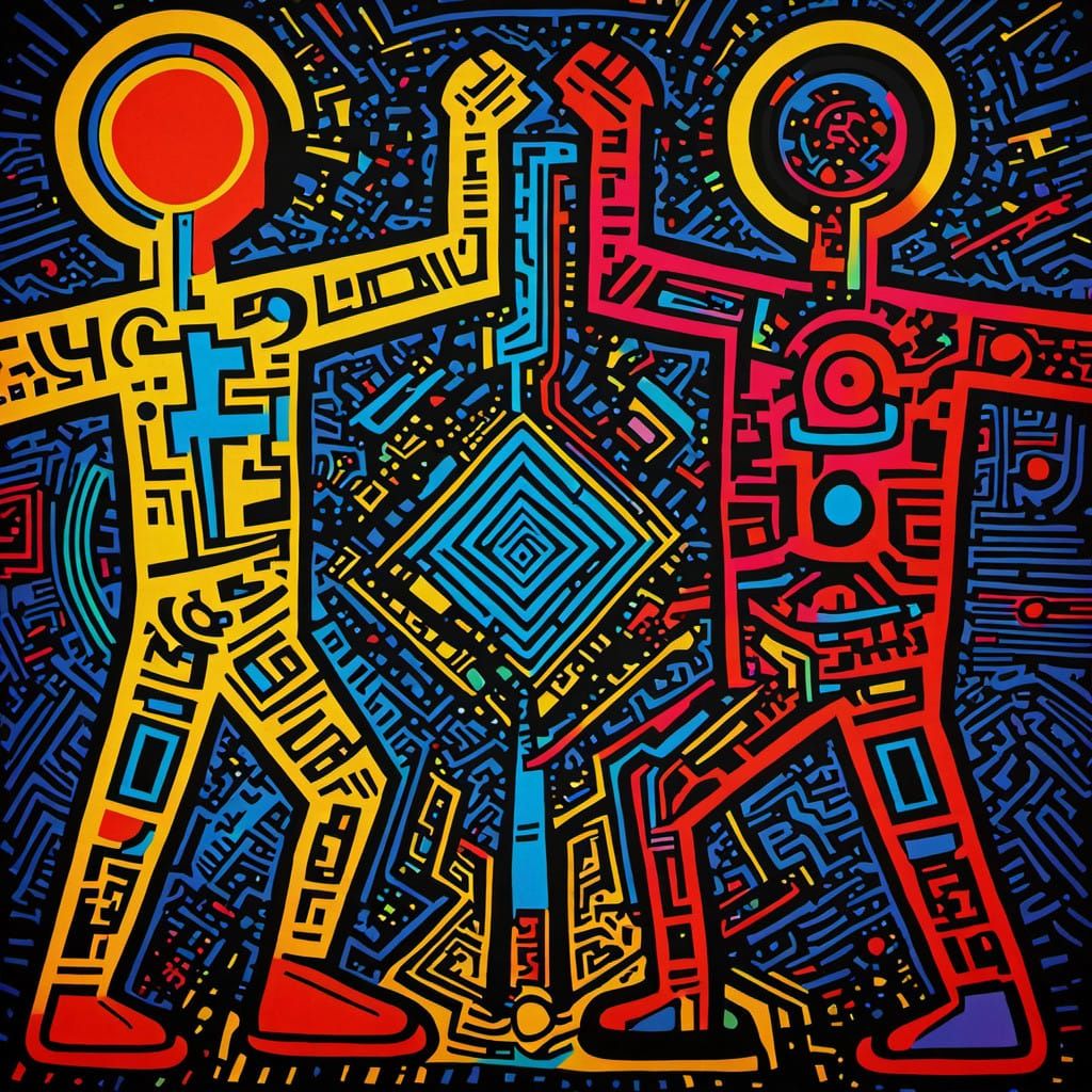 Pop art dacing the pop music