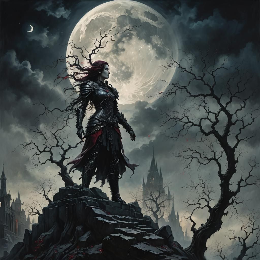 Moonsong Goddess in Dark Gothic Style