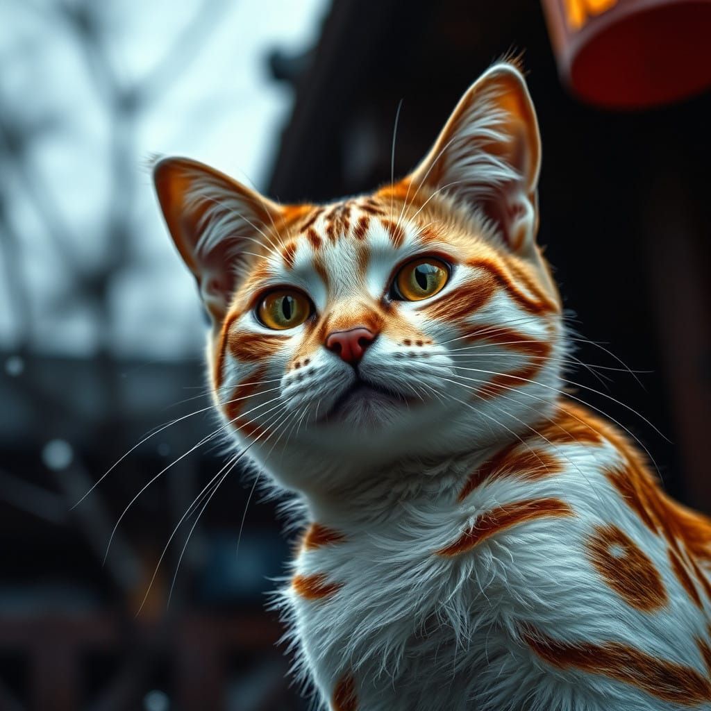 Surreal Japanese Cat Revealed in Hyperrealistic Light