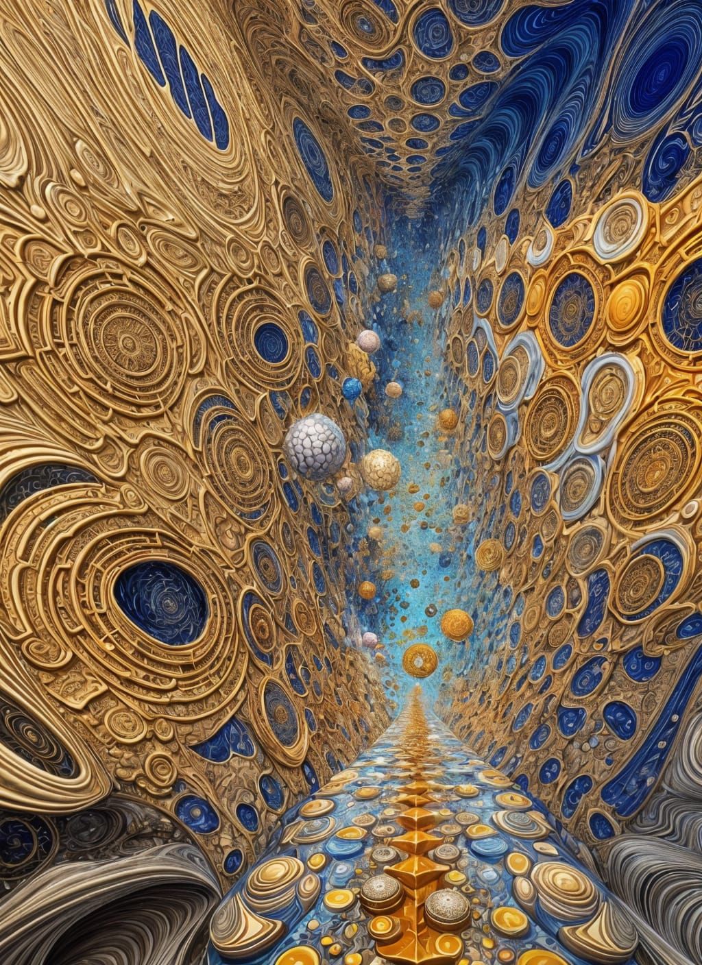 Abstract Fractal Geometry Painting in Hyperreal Detail
