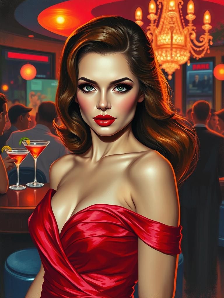 1960s Glamour: Impressionist Nightclub Scene