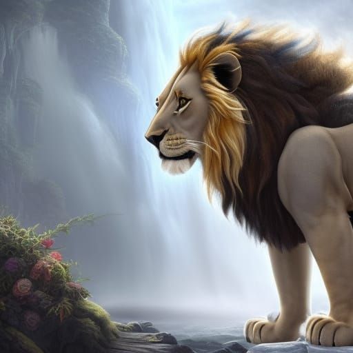 Detailed Nonbinary Lion Character Concept Art