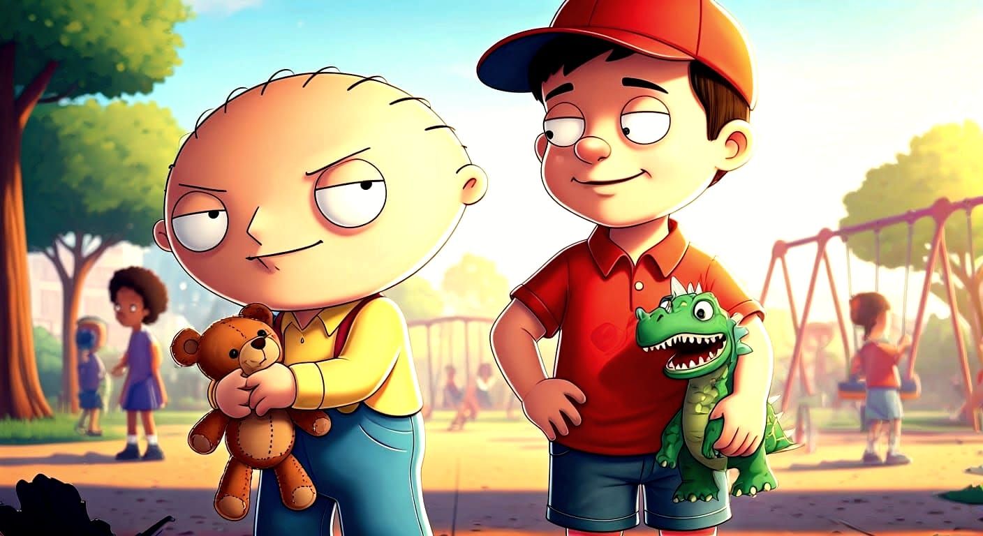 Stewie Griffin in Hyperrealistic Splash Art