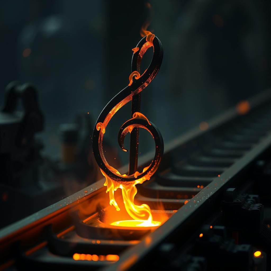 Molten Metal Treble Clef Creation