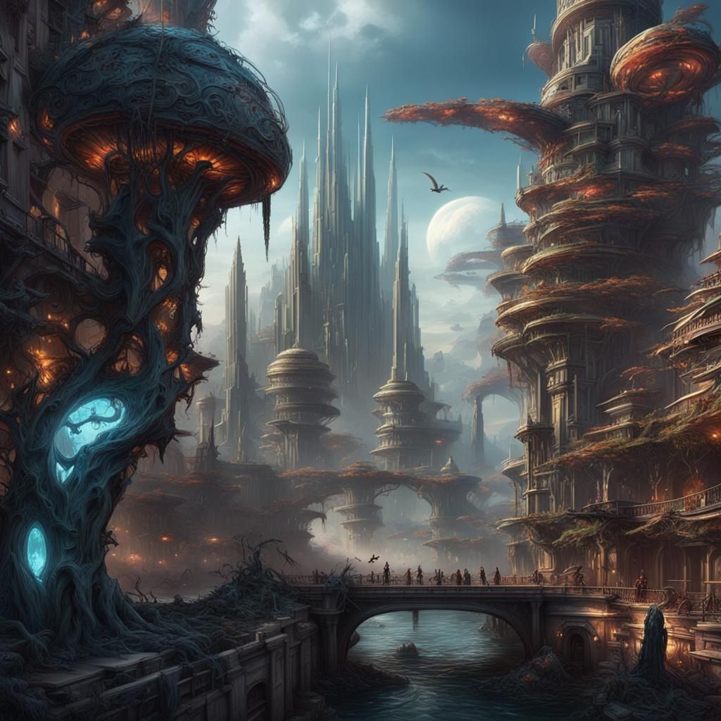 Fantastical Matte Painting with Intricate Details