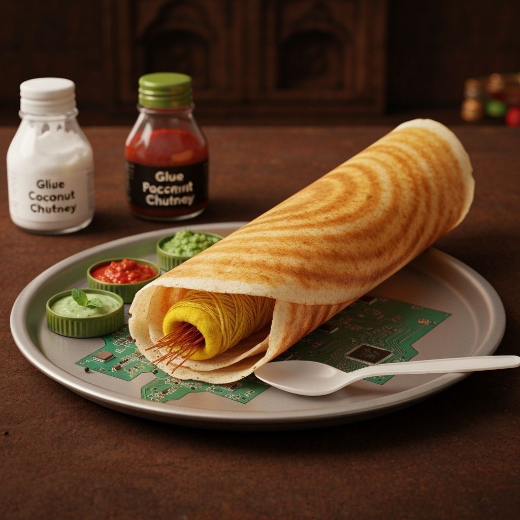 Surreal South Indian Dosa with Sandpaper and Wires