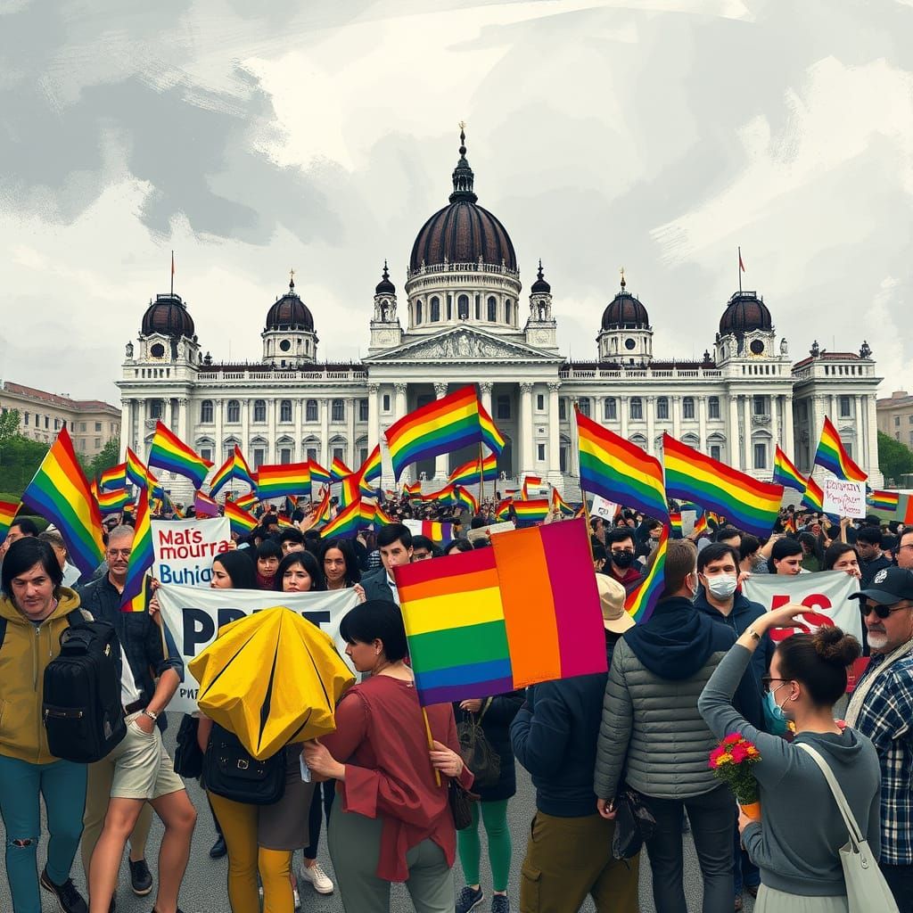 Hungarian Citizens Unite Against Government Ban in Rainbow-C...