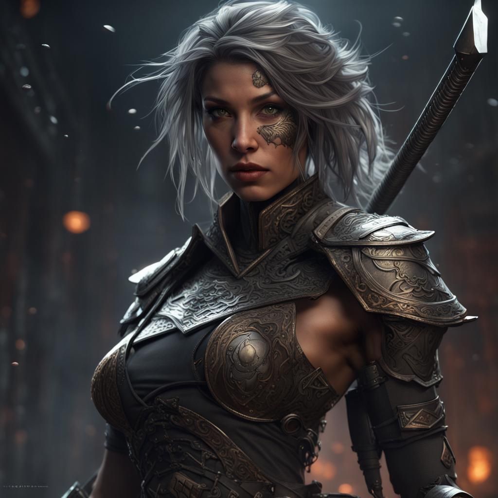 Elite Ninja Warrior in Dark Fantasy Style