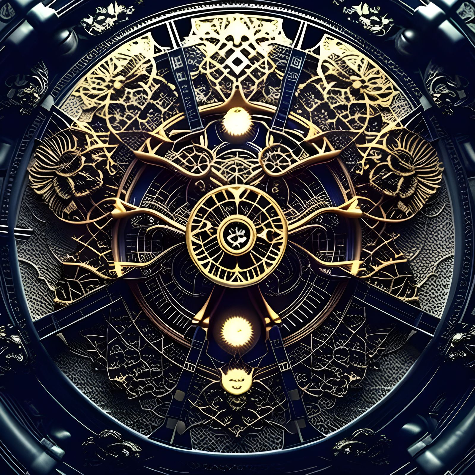 Intricate Clockwork Interior: Detailed Digital Art