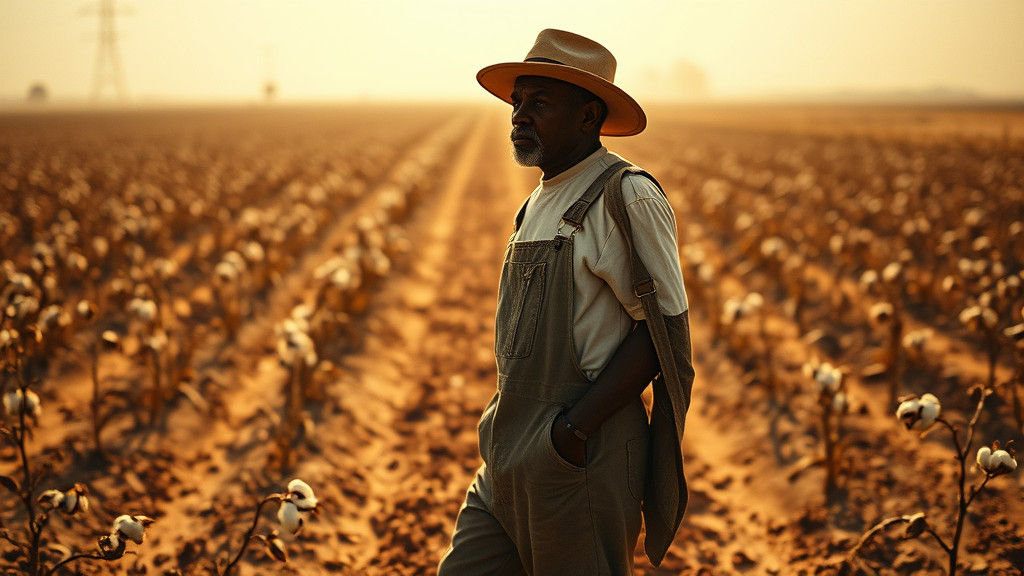 Reconstruction Era Sharecropper in Sun-Scorched Field