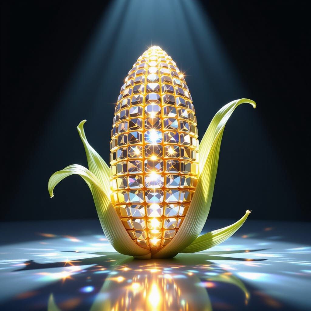 Diamond Corn Cob in Refracted Light