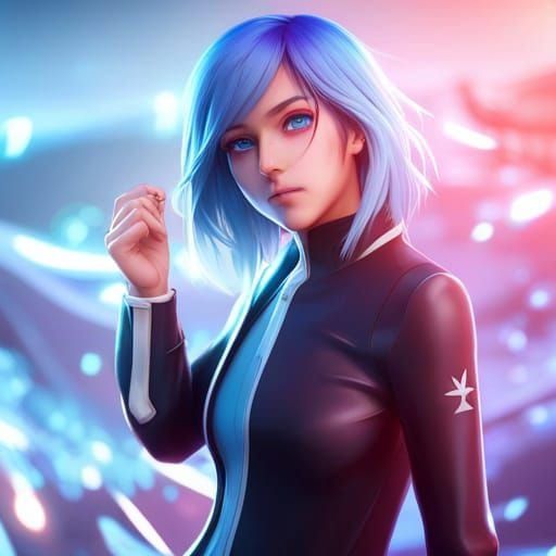 Anime Woman Portrait in Fantasy Art Style