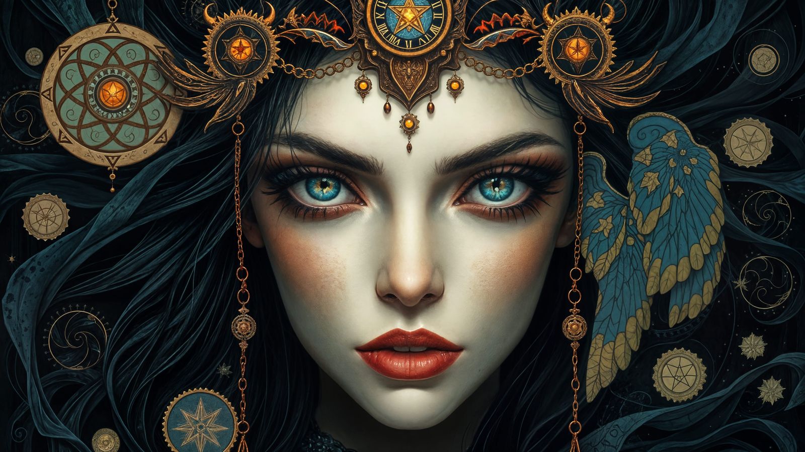 Ethereal Woman Portrait in Fantasy Style