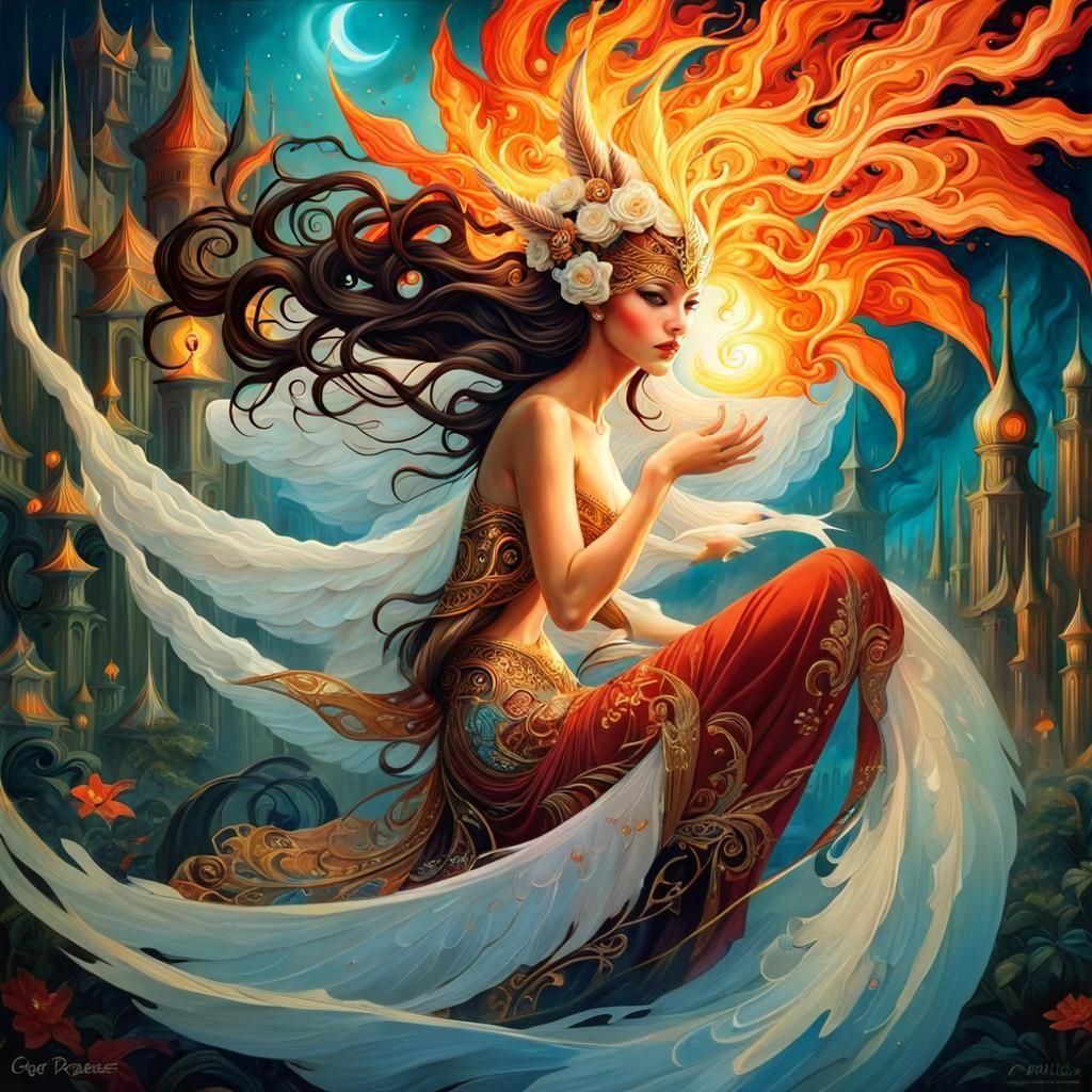 Fire Goddess, Surreal Portrait