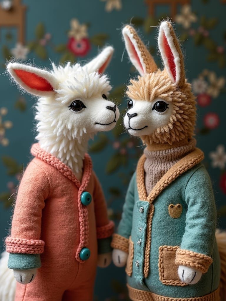 Candlewicked Llamas in Pajamas: Felted Textile Art