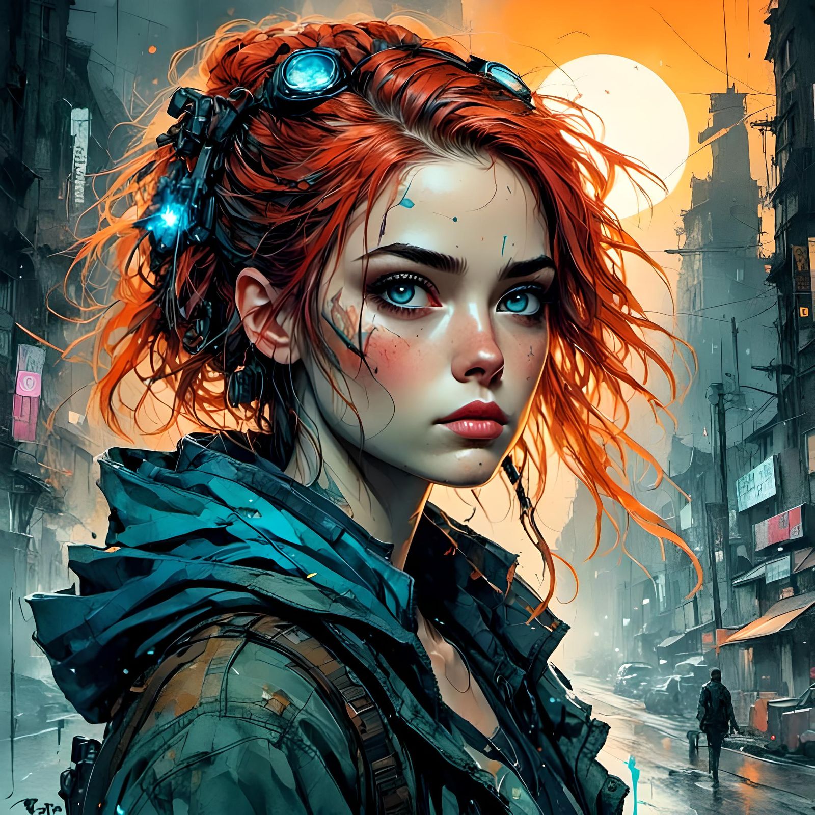 Cyberpunk Princess Portrait in Modern Style