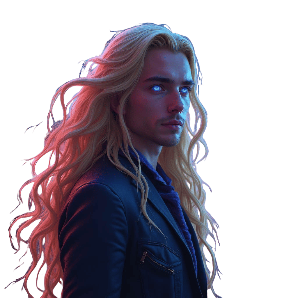 Sirian Starseed Man in Neon-Lit Atlanta