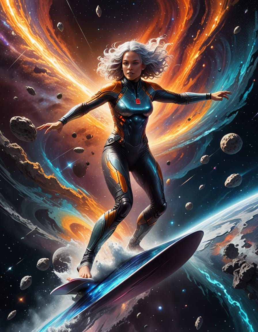 Galactic Surfer in Ethereal Cosmic Waves