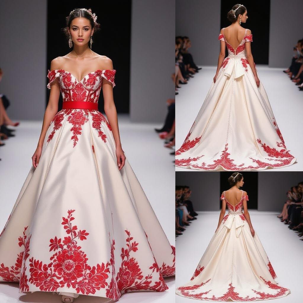Red Tea Stained Wedding Dress