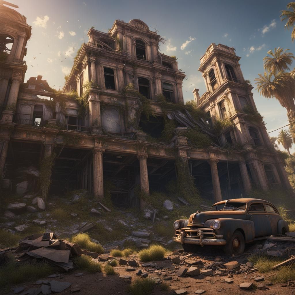 Ruined Los Angeles: Detailed Matte Painting