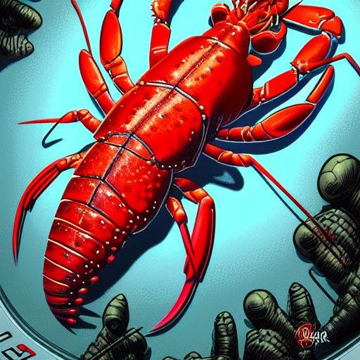 Lobster in Comic Book Art Style