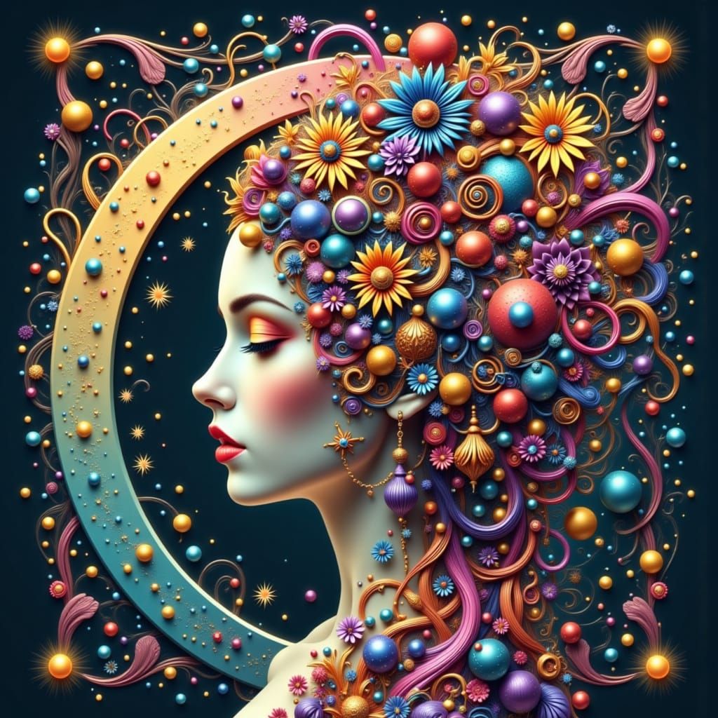 Surreal Renaissance Beauty in Lacy Slate Blue Robes