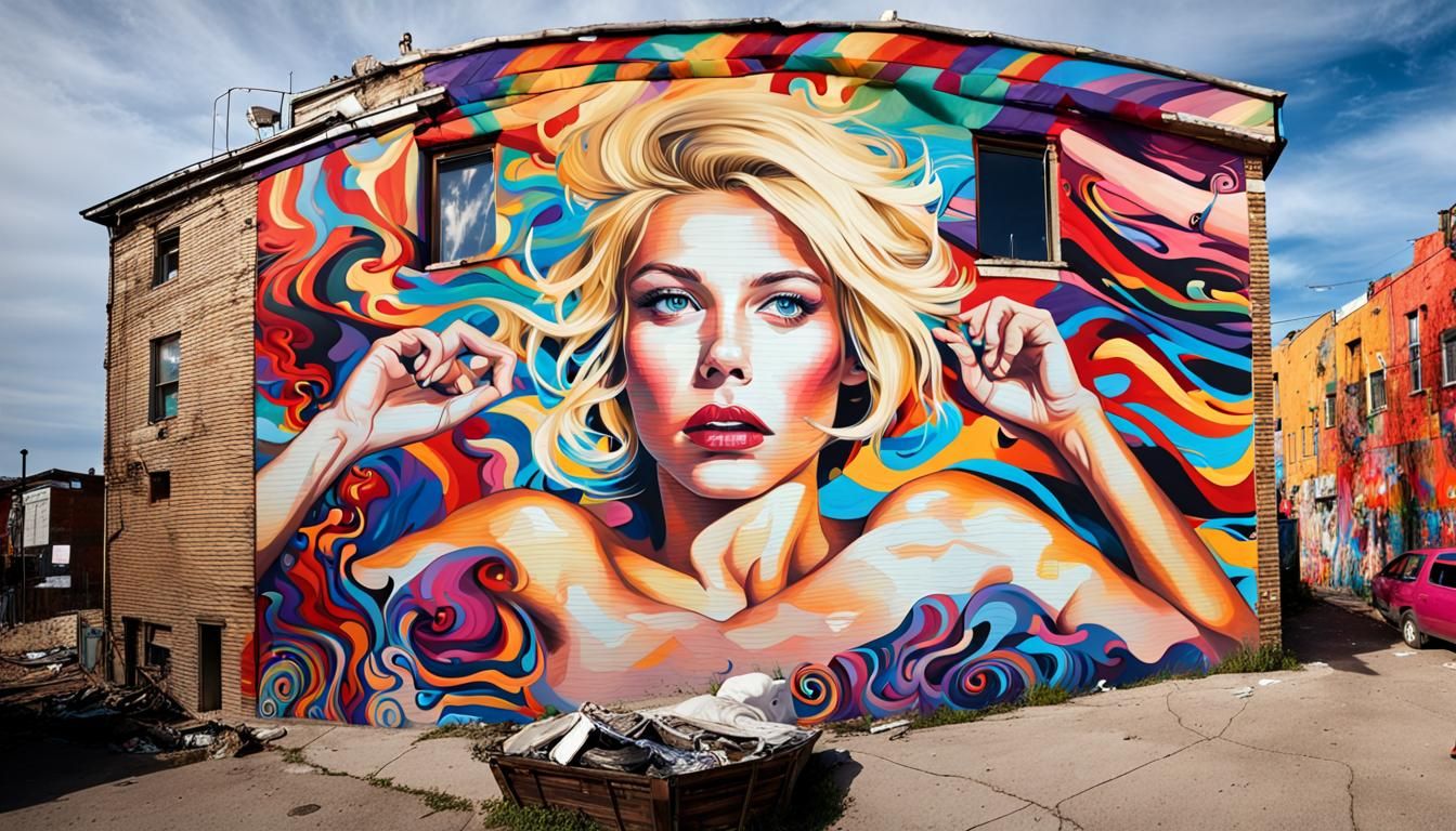 Intense Street Art Mural of a Woman