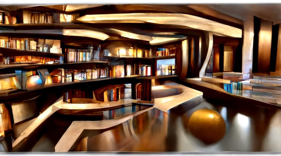 Detailed Modern Library Interior in New Mexico