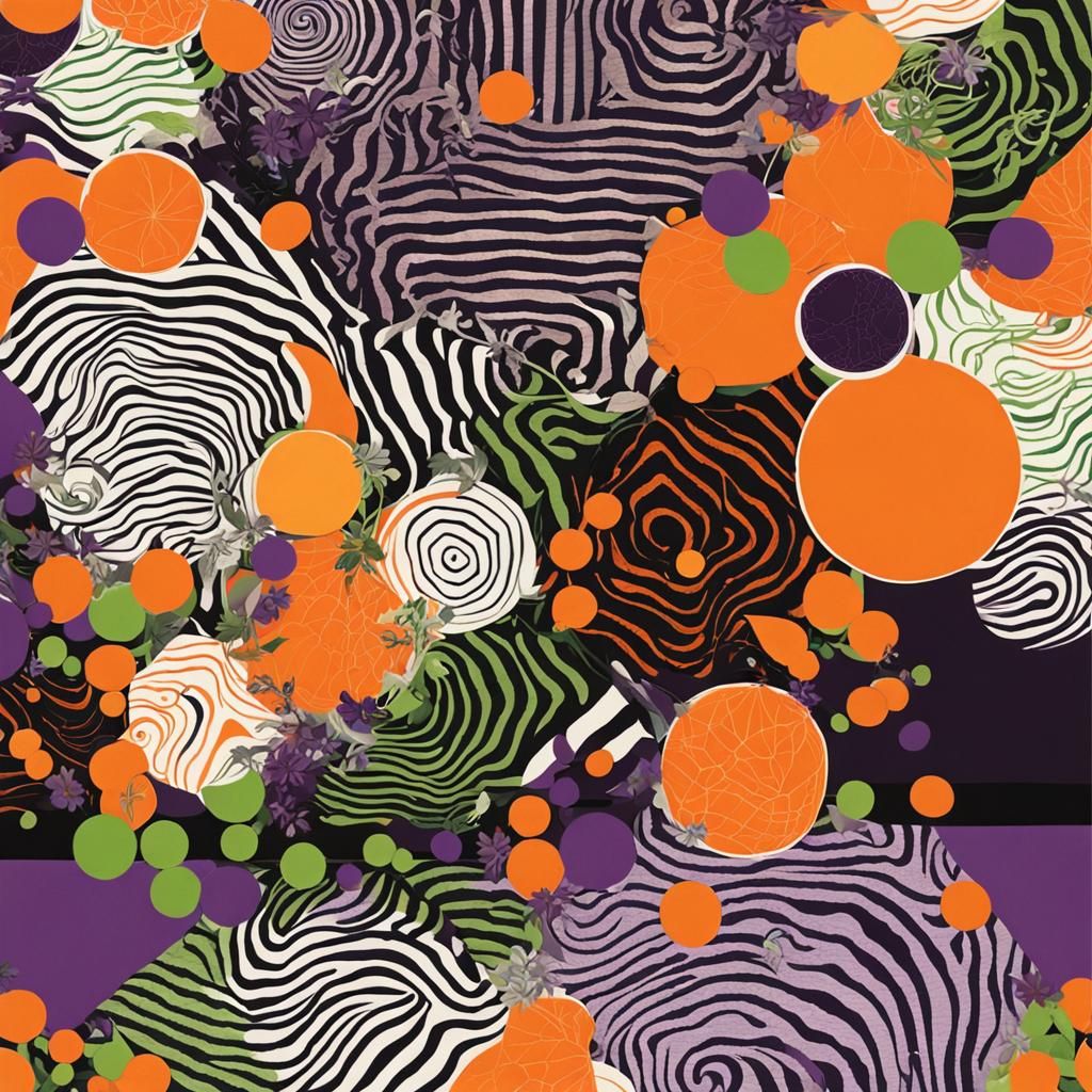 Striped Halloween Scrapbook Paper Abstract Art