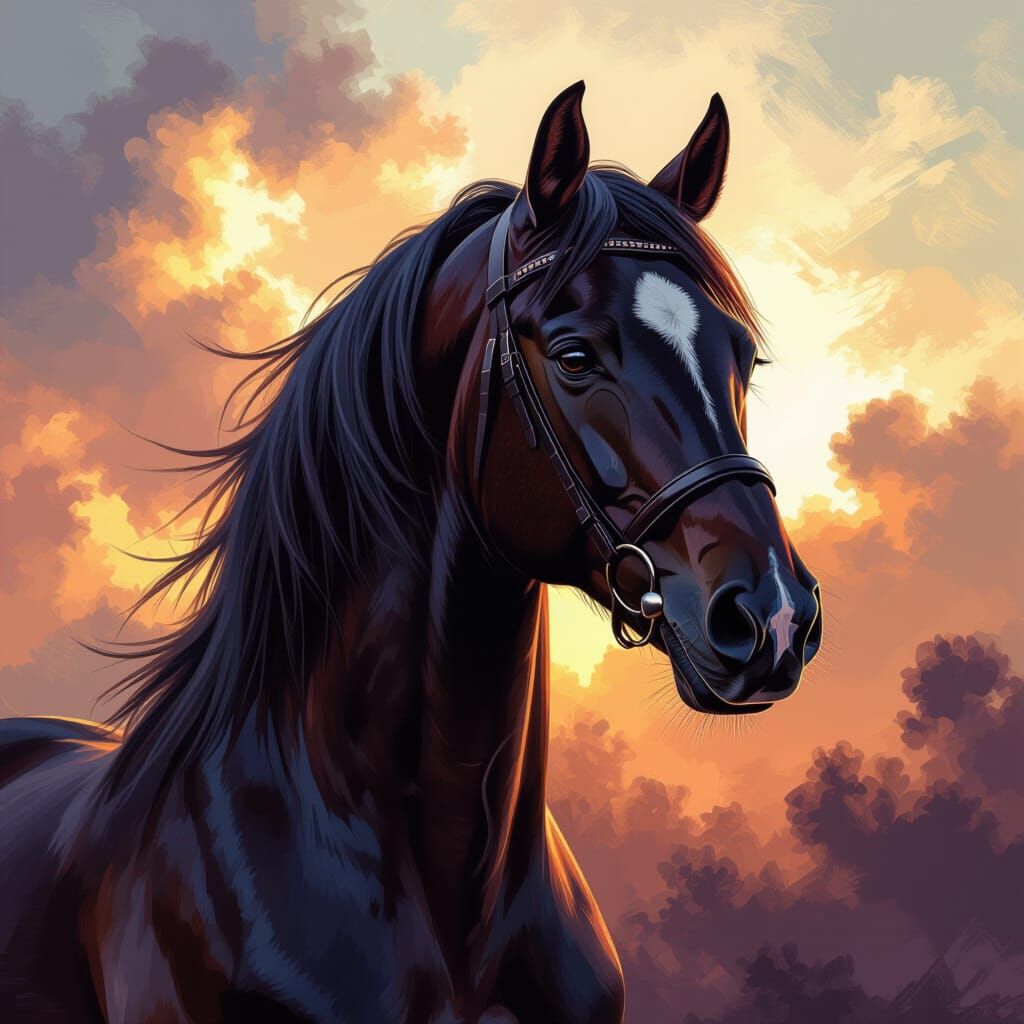 Majestic Horse Concept Art with Dynamic Lighting