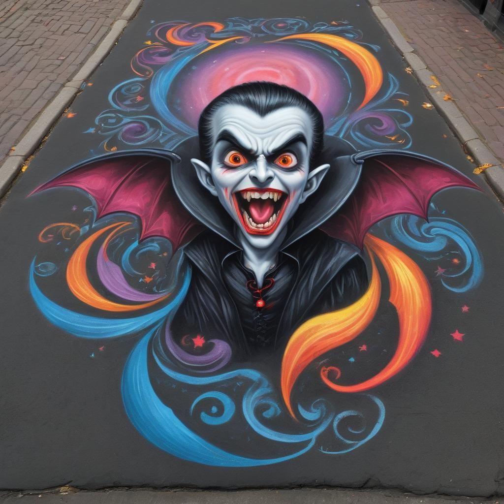 vampire chalk art