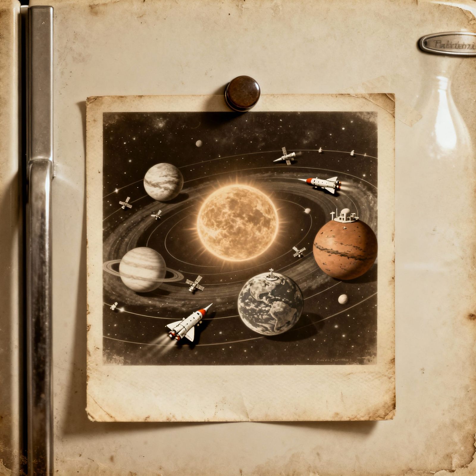 Vintage Solar System Photo in Sepia Tones
