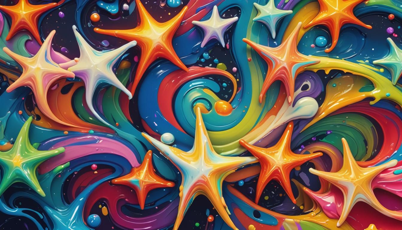 Fantasy Creature in Candy Landscape, Digital Art