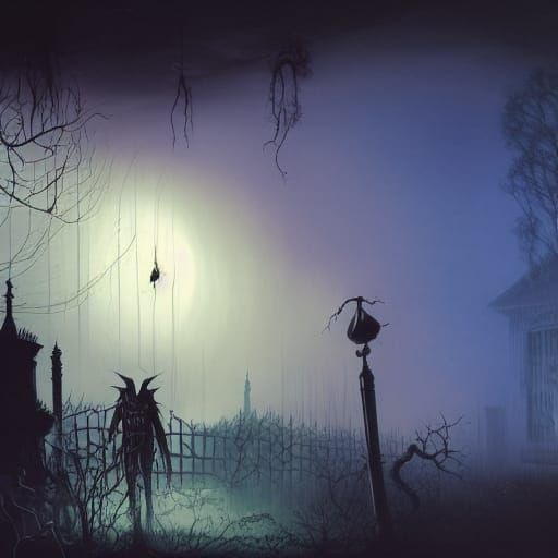 Dark Halloween Horror Scene: Junji Ito Inspired