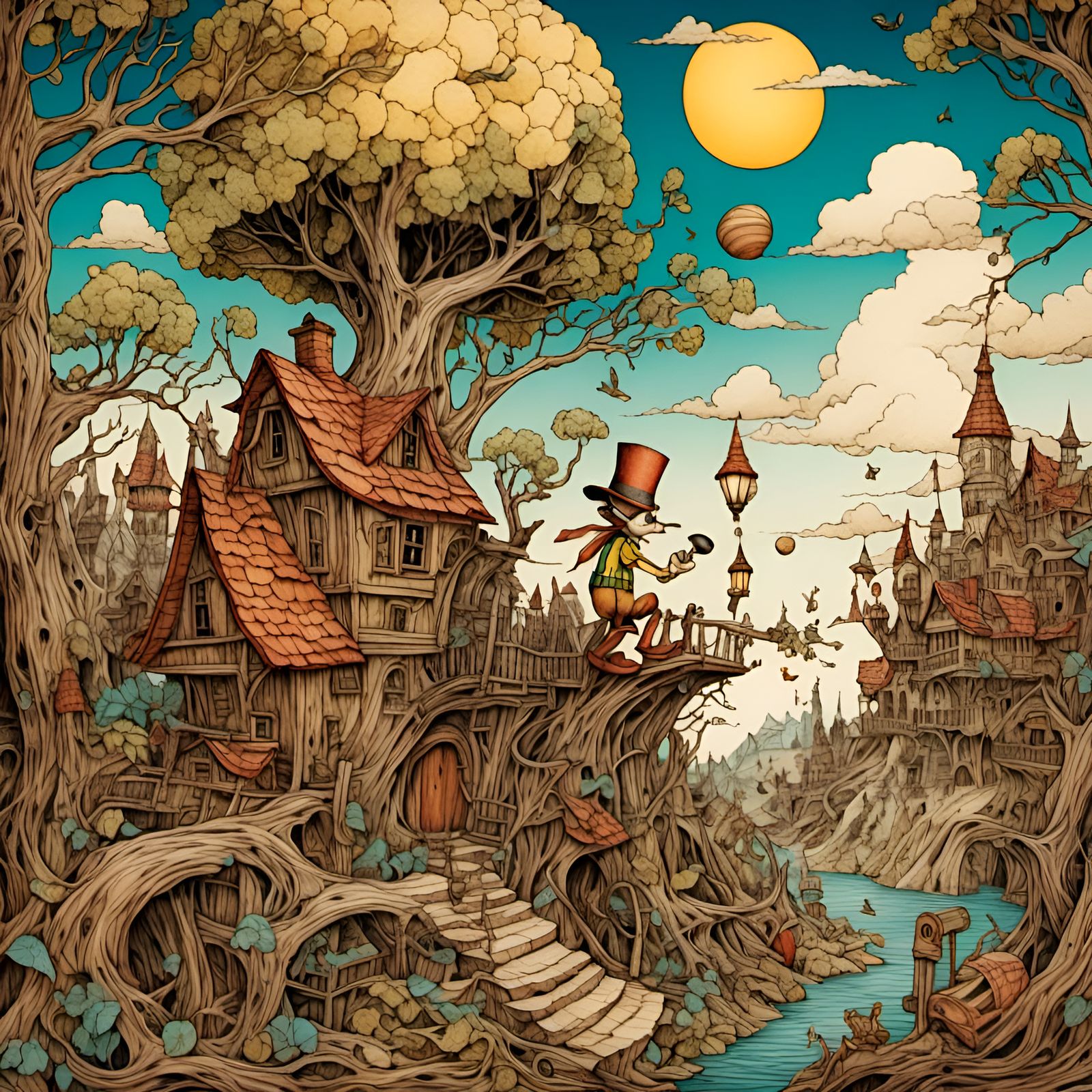 Pyrography Art of Pinocchio