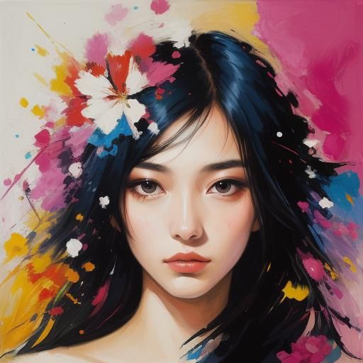 Abstract Portrait of Woman in Dreamlike Wanderlust