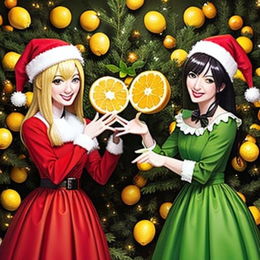 Vibrant Citrus Holiday Scene