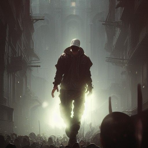 Eminem Portrait in Dark Fantasy Style