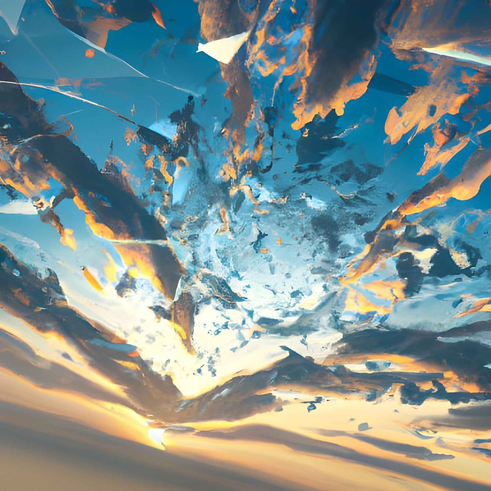 Shattered sky - Epic Shattered Sky Digital Matte Painting