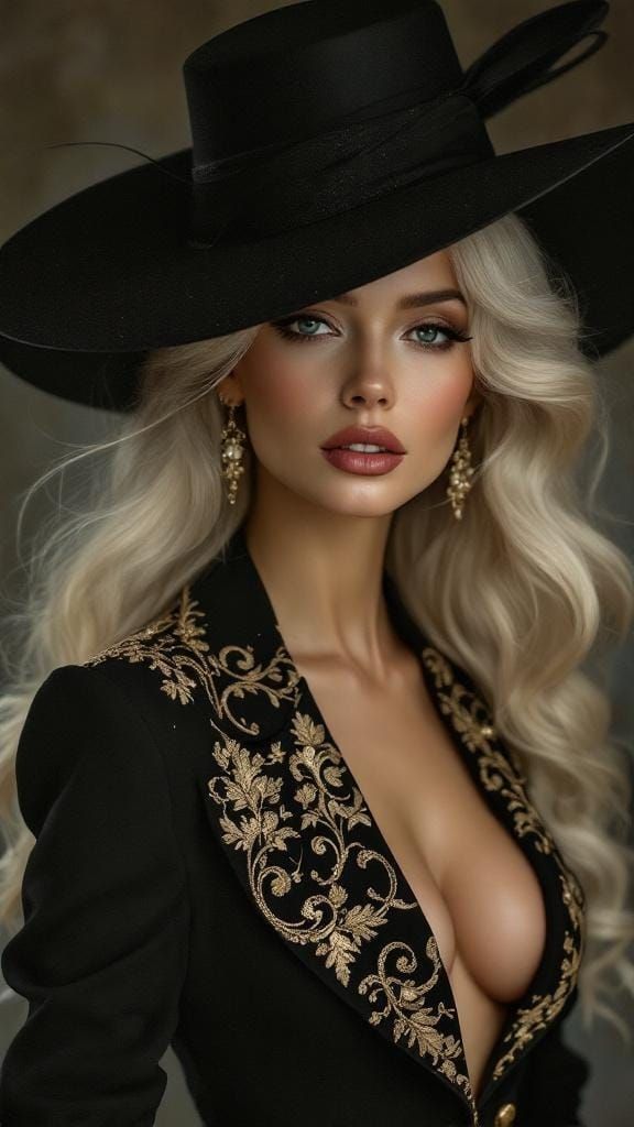 Elegant Woman in Couture: A Hyper-Realistic Portrait