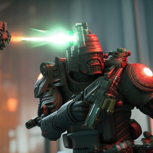 Grimdark Biopunk Action Figures in 8K 3D