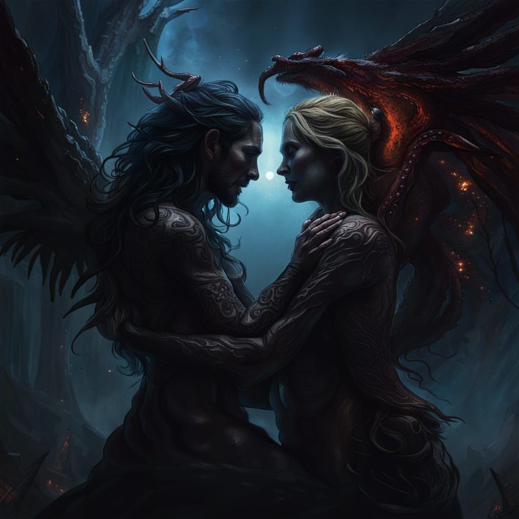 Forbidden Embrace: Heaven and Hell in Dark Fantasy Art