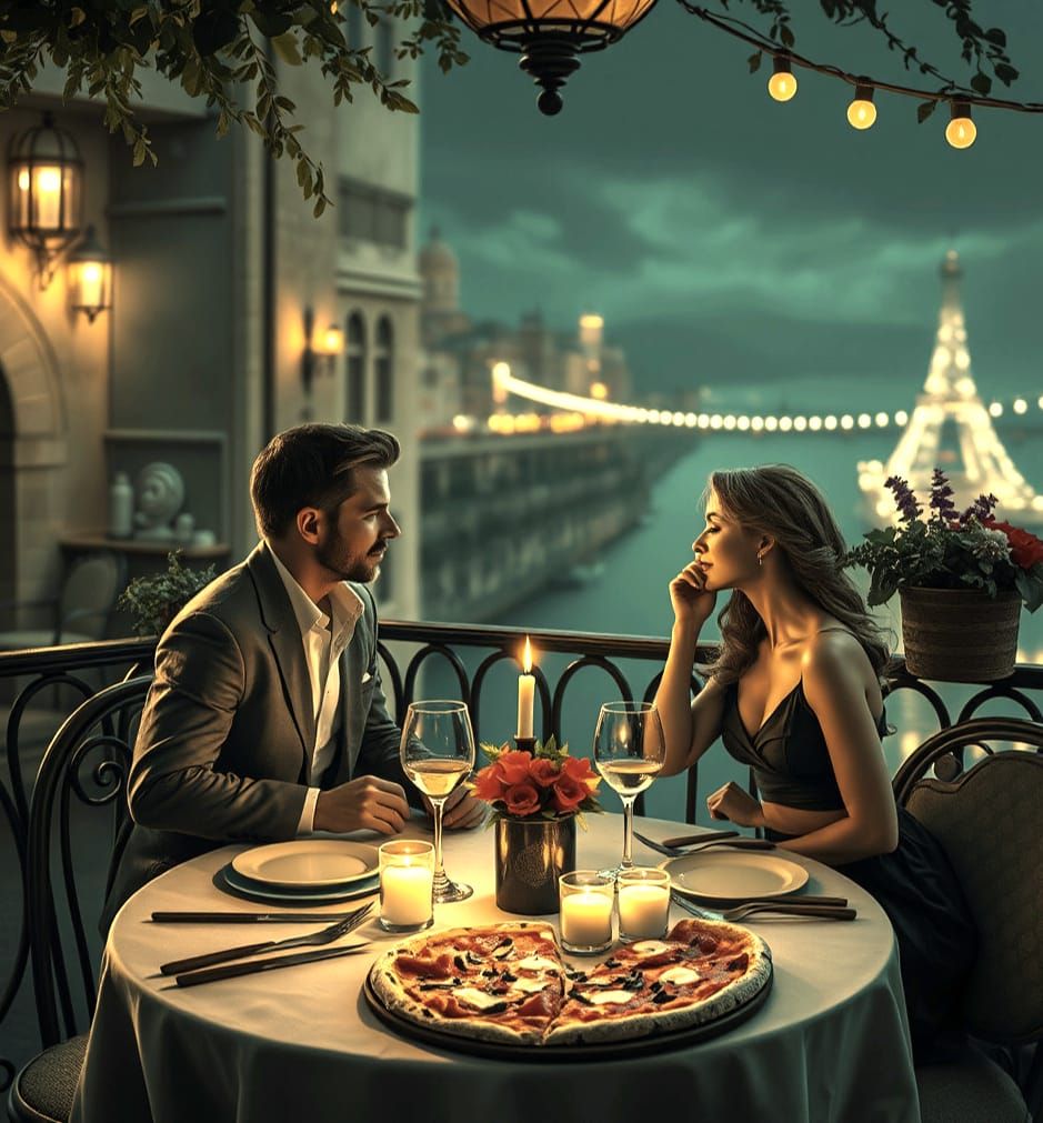 Romantic Italian Dinner: A Digital Matte Painting